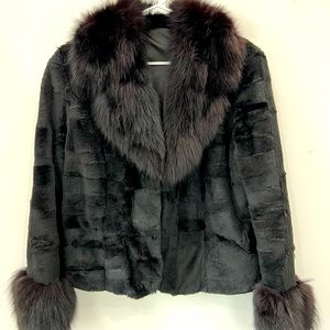 VINTAGE FUR COAT (fox & rabbit fur) Womens medium/large